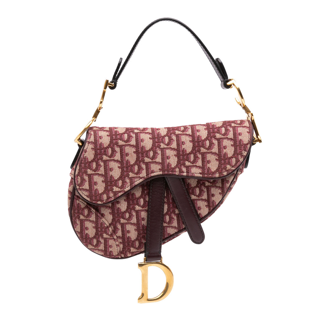 Pre-Loved Dior Mini Oblique Canvas Saddle Bag